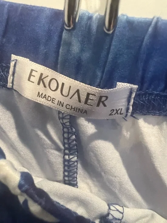 Ekouaer Blue Star Print Pajama Set - 2XL - Picture 6 of 6